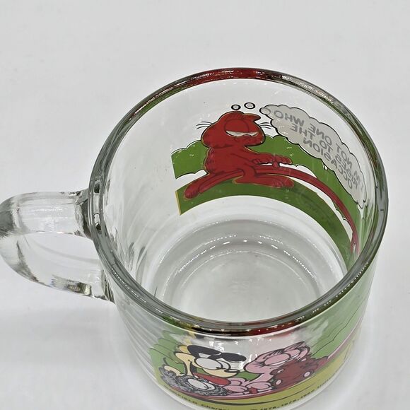 Vintage 1978 McDonalds Garfield & Odie See Saw Themed Glass Mug - Picture 4 of 5